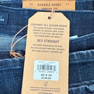 Lucky Brand NWT Huron Straight Leg Jeans 40x34